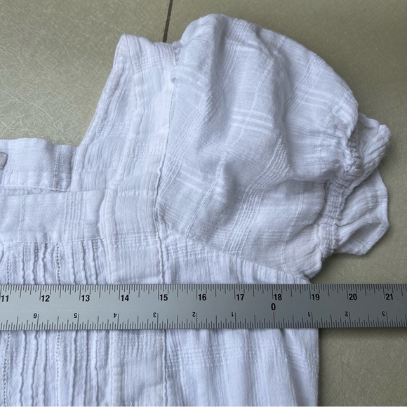 Madewell White Puff-Sleeve Draw-String
Mini Dress Women’s Size Medium - Picture 6 of 10